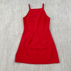 NWT French Connection Whisper Square Neck Red Sheath Mini Dress 4